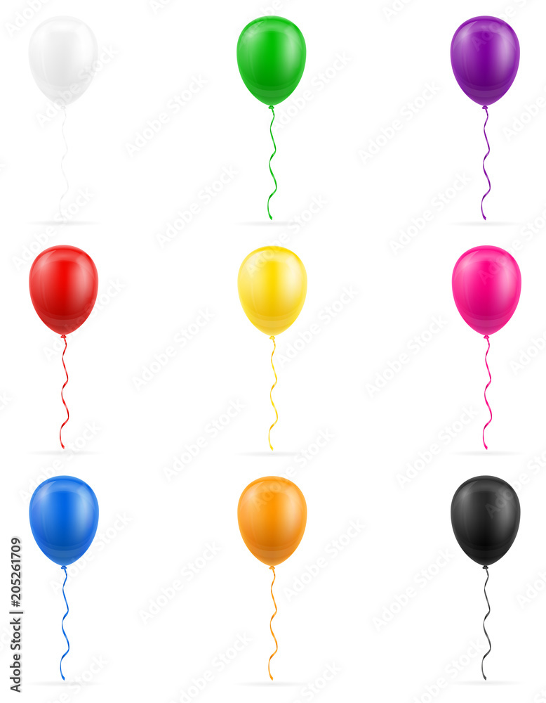 celebratory balloons pumped helium with ribbon stock vector illustration celebratory balloons pumped helium with ribbon stock vector illustration