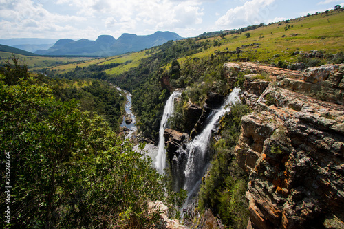 View from the top of the Lisbon falls in the Blyde River Canyon area, Mpumalanga province, South Africa photo