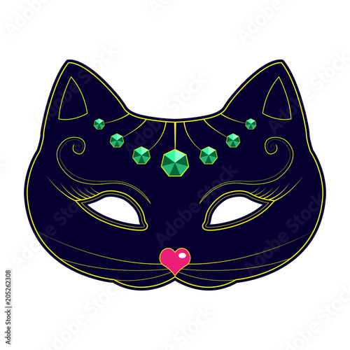 cat carnival mask, cat mask for masquerade party on white background