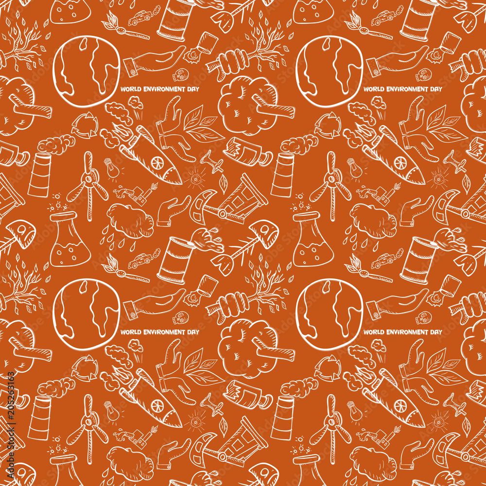 seamless pattern_6_contour of elements for design various objects of ...