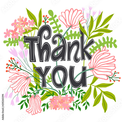 thank you card with flowers