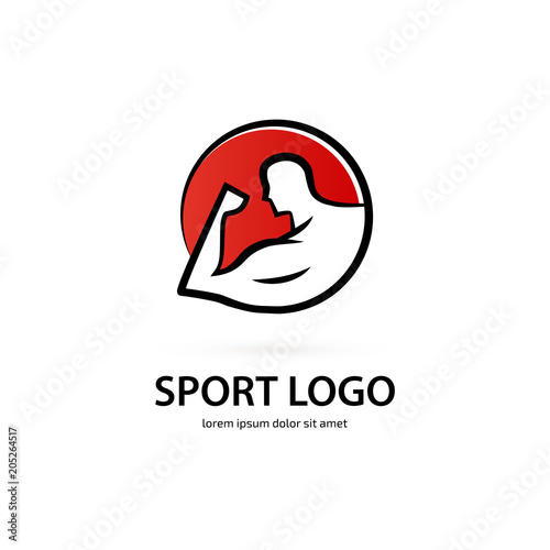 Illustration of business logotype bodybuilding and sport.