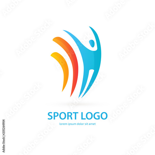 Illustration of business logotype fitness and sport.