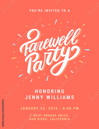 Farewell party invitation.