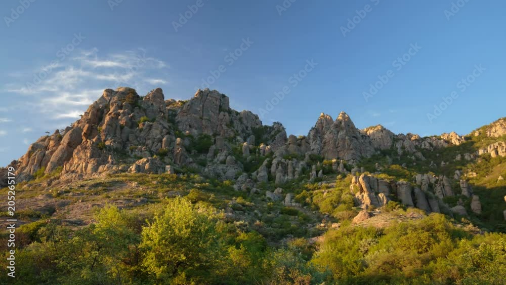 Time Lapse. The movement of clouds in the spring in the mountains of the Crimea peninsula. Time Lapse. The movement of clouds in the spring in the mountains of the Crimea peninsula.