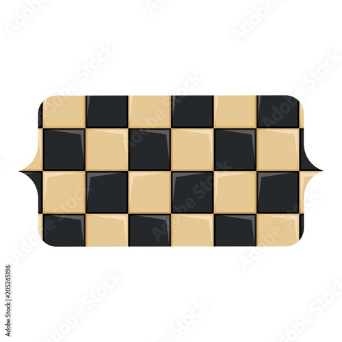 banner with chessboard pattern over white background, vector illustration