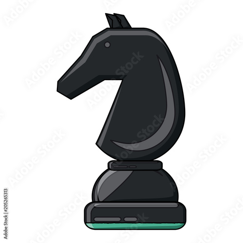 knight chess piece over white background. vector illustration