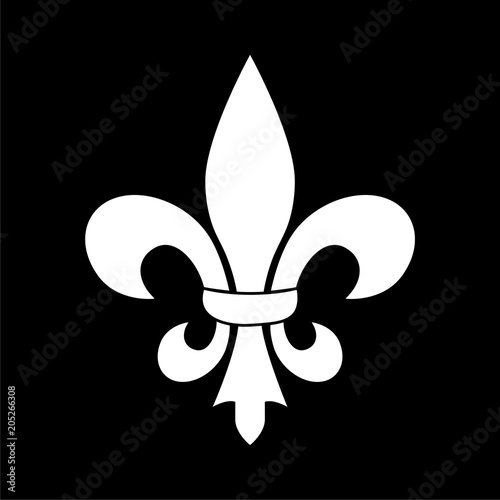 Fleur de lis icon, Fleur-de-lis sign on dark background