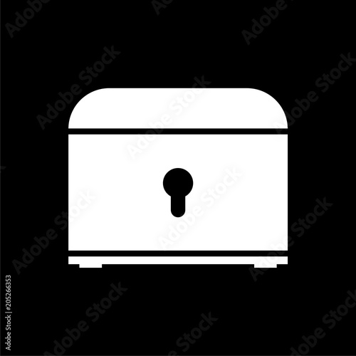 Canvas-taulu Treasure chest icon on dark background