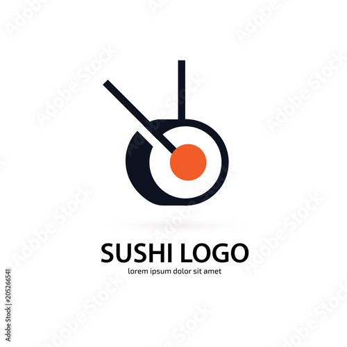 Illustration of business logotype Sushi restaurant.