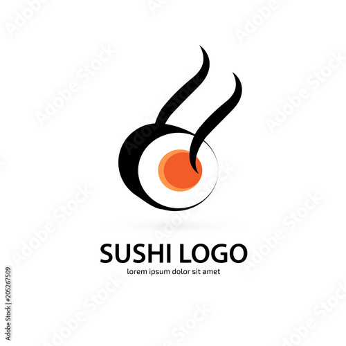 Illustration of business logotype Sushi restaurant.