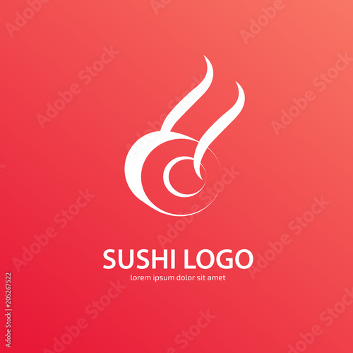 Illustration of business logotype Sushi restaurant.