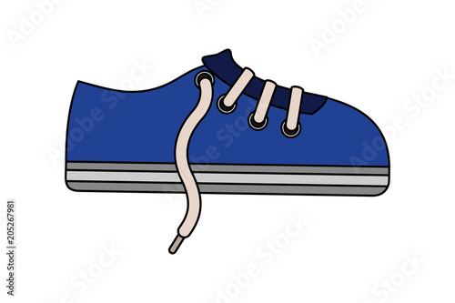 sport shoe sneaker laces cartoon vector illustration