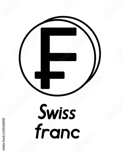 coin with swiss franc sign