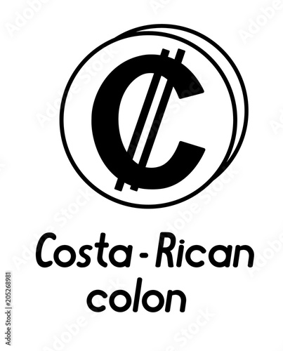 coin with costa-rican colon sign