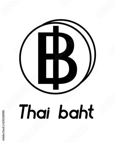 coin with thai baht sign