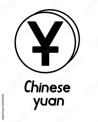 coin with chinese yuan sign