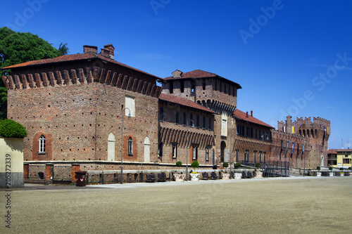 Canvas Print Gallliate, Castello Sforzesco, Piemonte, Italia, Europa, Sforza Castle in Gallia