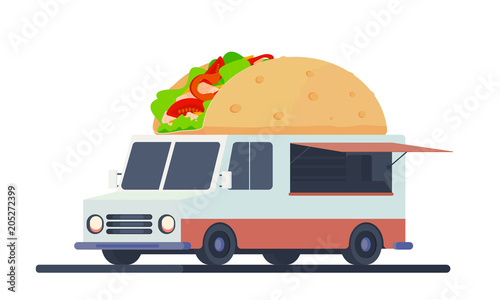 Mobile shop for taco sale.