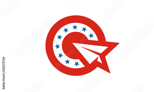 Paper plane and Target Board logo design inspiration