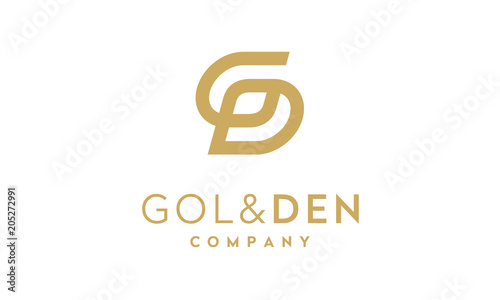 Golden Initial G D  DG GD monogram luxury logo design inspiration
