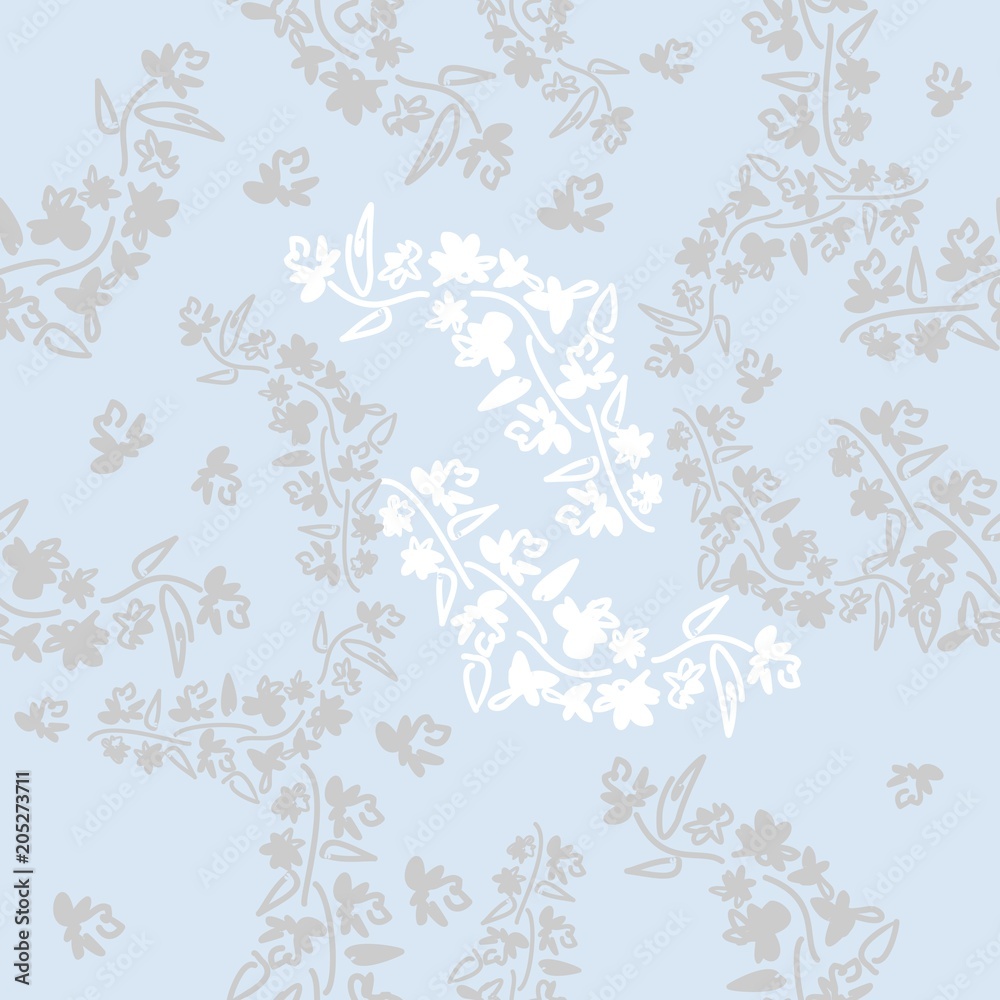 Floral seamless pattern can be used for wallpaper, website background, textile printing. Hand drawn endless vector illustration of flowers on light background. Flower theme. Summer collection.