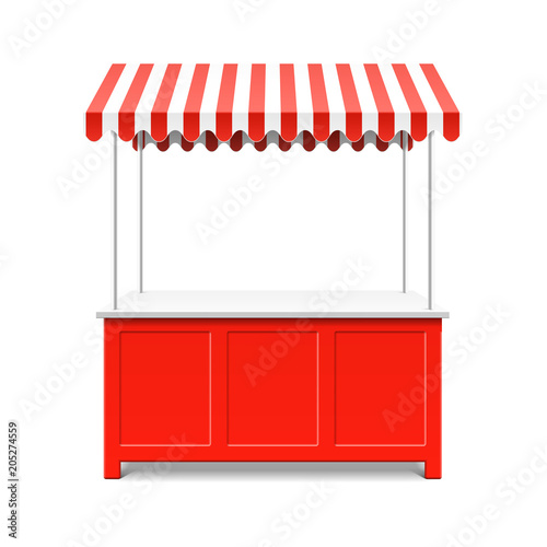 Canvas-taulu Street market stall for trading with awning