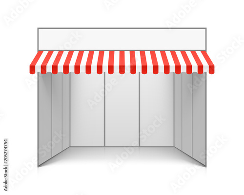 Blank trade exhibition booth system stand with awning
