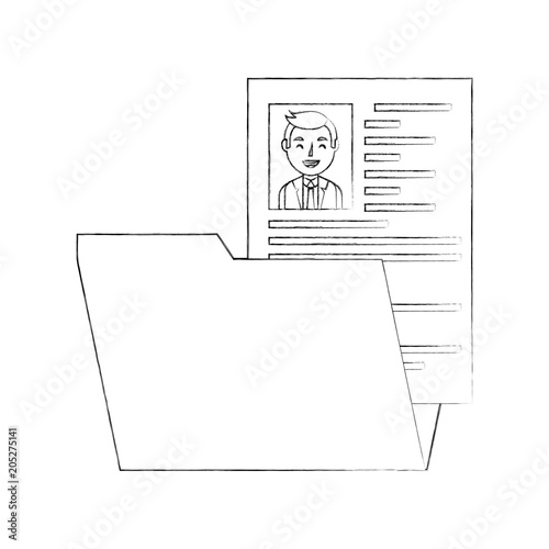 folder with curriculum vitae and photo of man isolated icon vector illustration design
