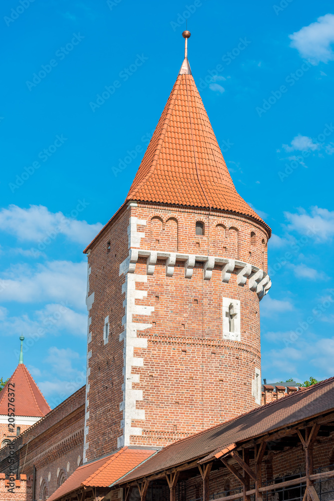 Tower of the Florian Gate, architecture of the city of Krakow, Poland