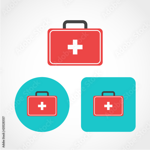 first aid bag Icon Isolated on White Background