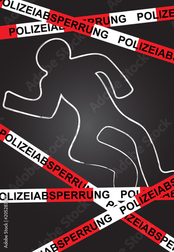 Polizei Linie am Tatort