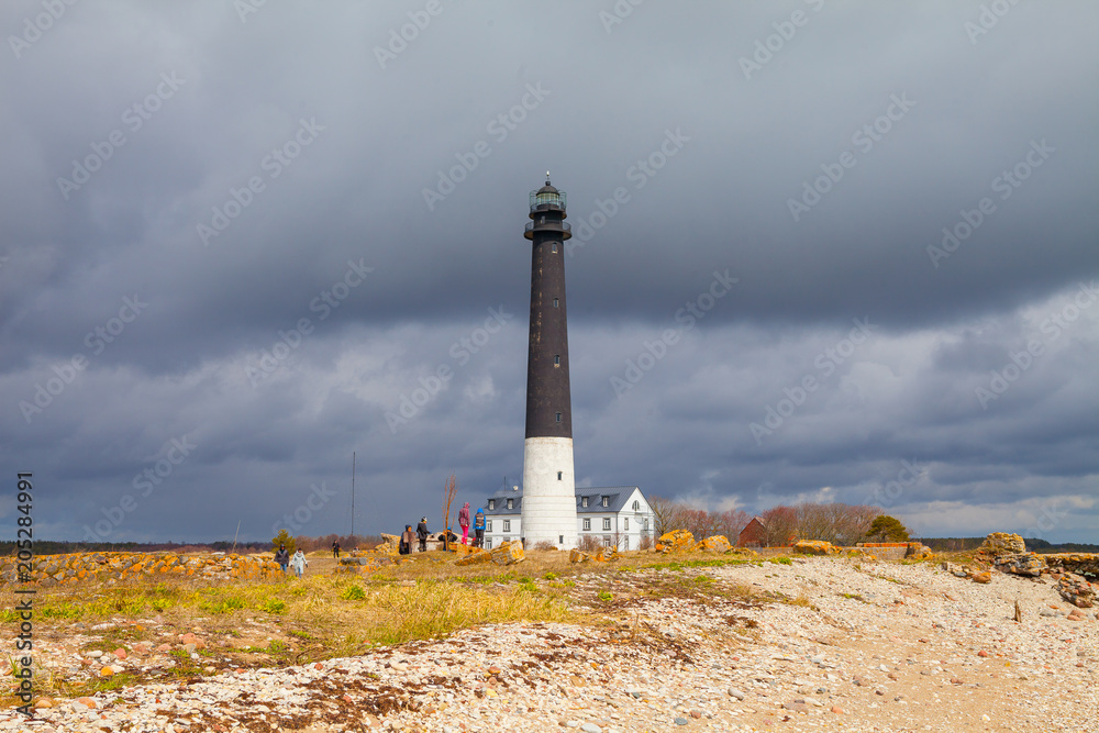 Lighthouse Sorve is the most recognizable sight on Saaremaa island in Estonia