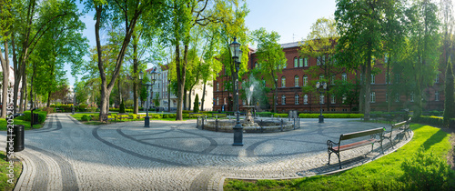 View of the city park in Elk (Park of Solidarity).