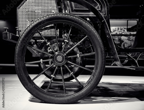 Wheel of vintage car with a gear drive- Classic Car