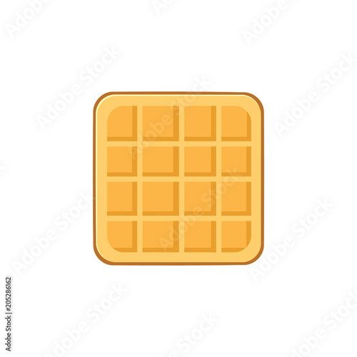 Square Waffle Cartoon Drawing Design. Illustration Isolated On White Background