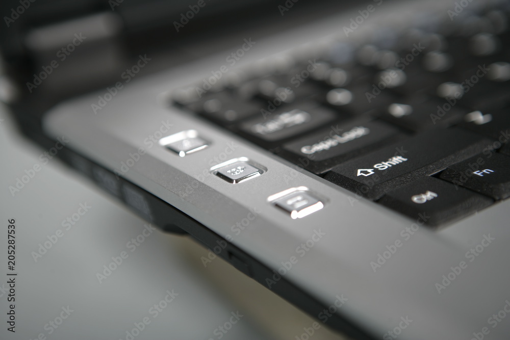 Computer keyboard keys closeup,