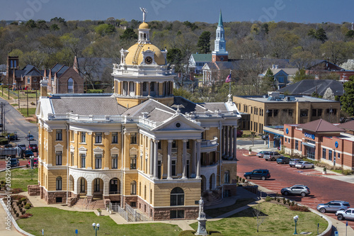 MARCH 6, 2018 - MARSHALL TEXAS - Marshall Texas Courthouse and townsquare, Harrison County Courthouse, Marshall, Texas