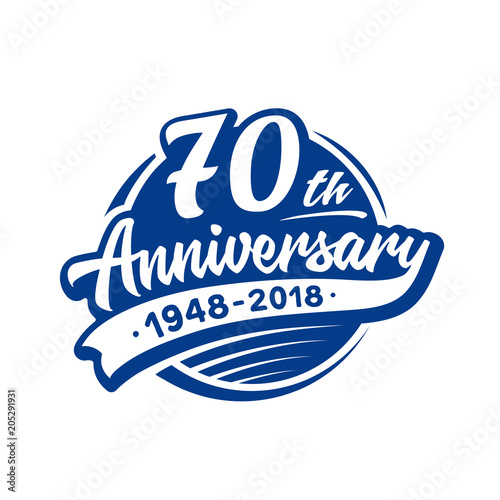 70 years anniversary design template. Vector and illustration. 70th logo. 
