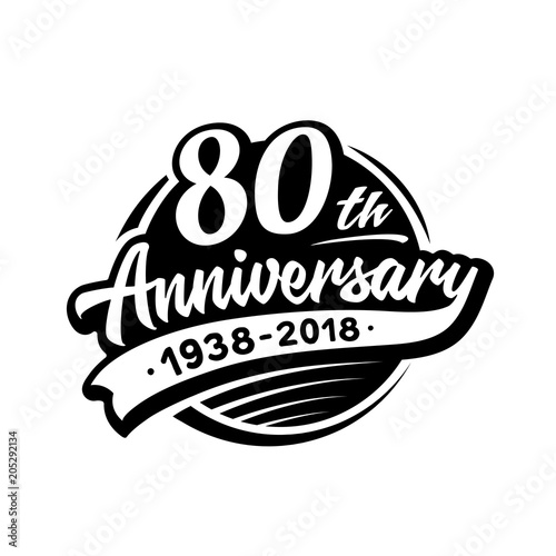 80 years anniversary design template. Vector and illustration. 80th logo. 

