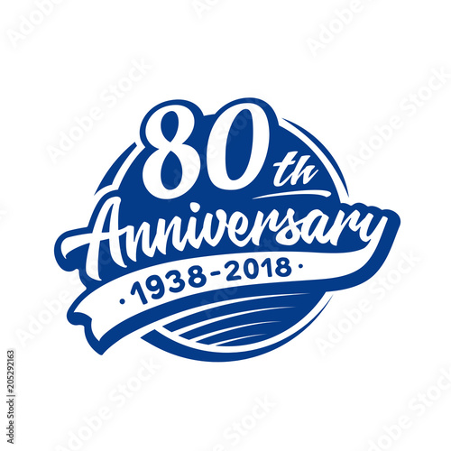 80 years anniversary design template. Vector and illustration. 80th logo. 
