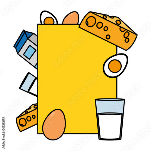 color emblem with healthy breakfast nutrition