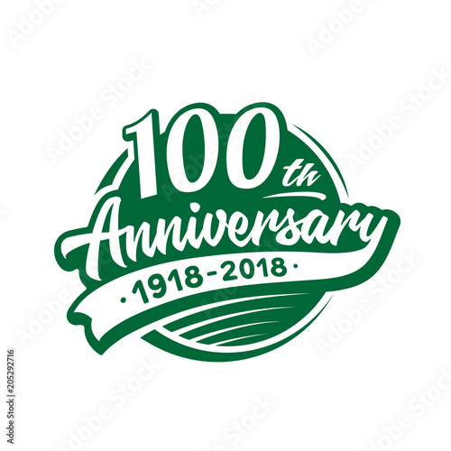 100 years anniversary design template. Vector and illustration. 100th logo. 
