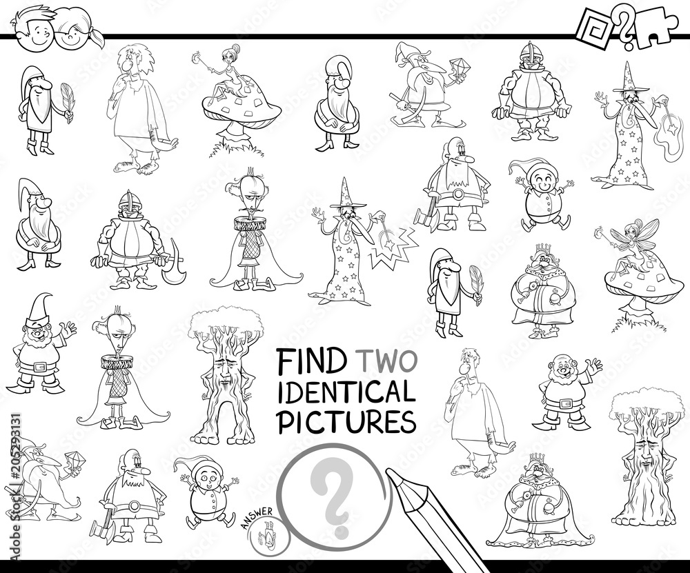 find two identical pictures coloring book find two identical pictures coloring book