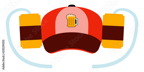 Hat with a pair of beer cans