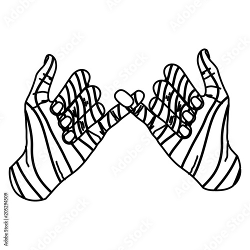 line fashion hand with pinky promise sign