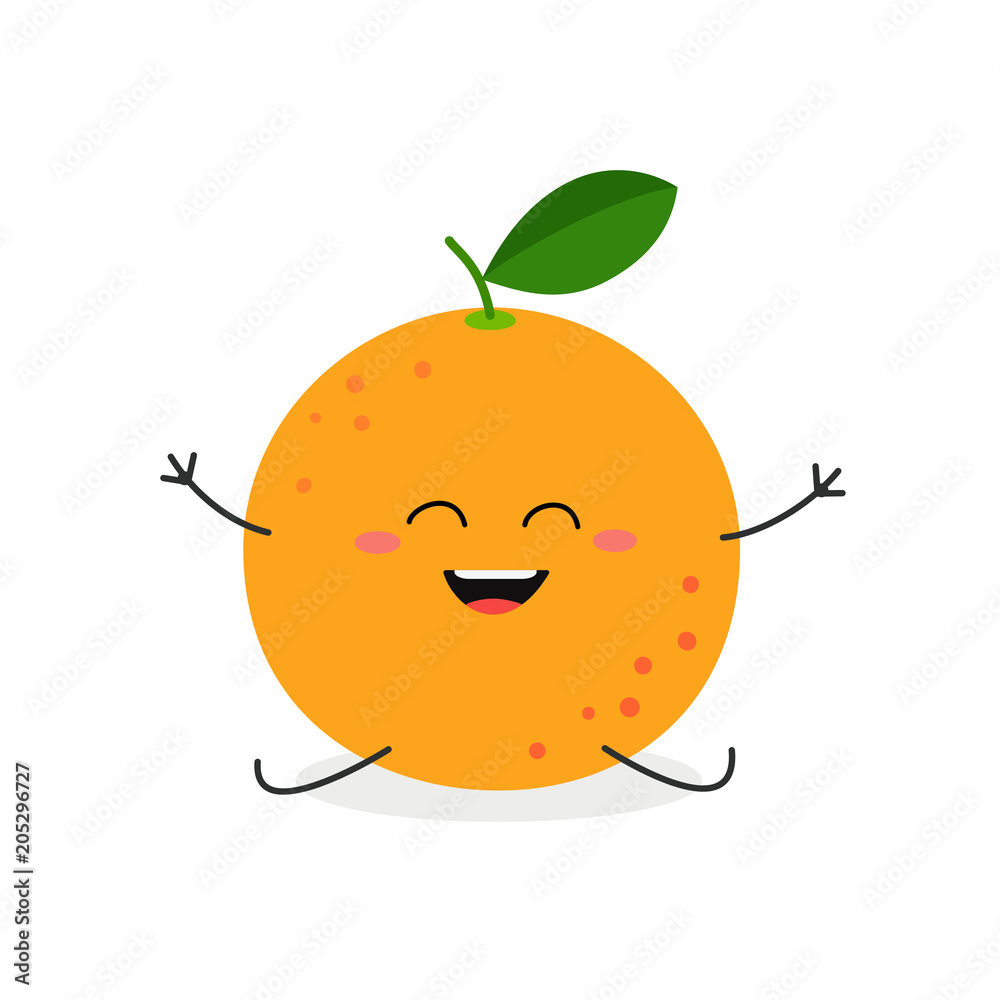 Vector illustration of happy cartoon grapefruit isolated on white  background Stock Vector | Adobe Stock