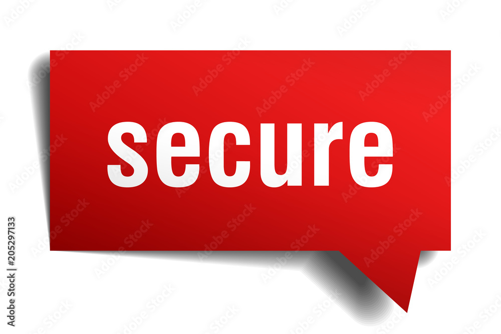 secure red 3d speech bubble secure red 3d speech bubble