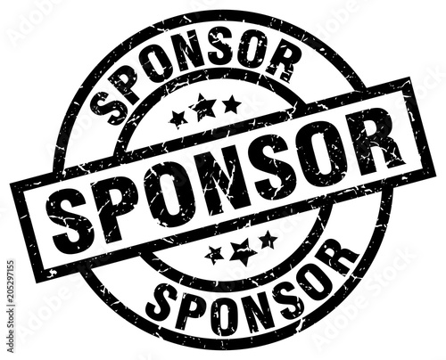 sponsor round grunge black stamp