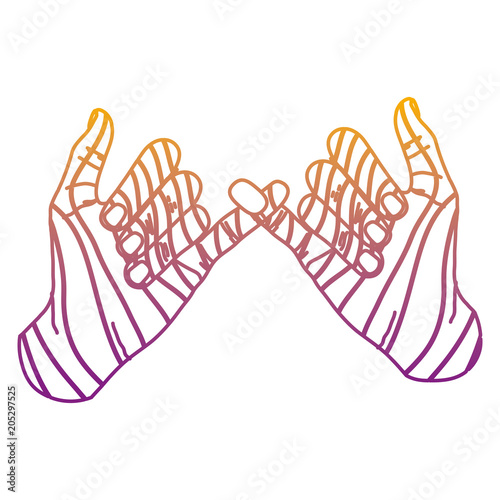 degraded line fashion hand with pinky promise sign